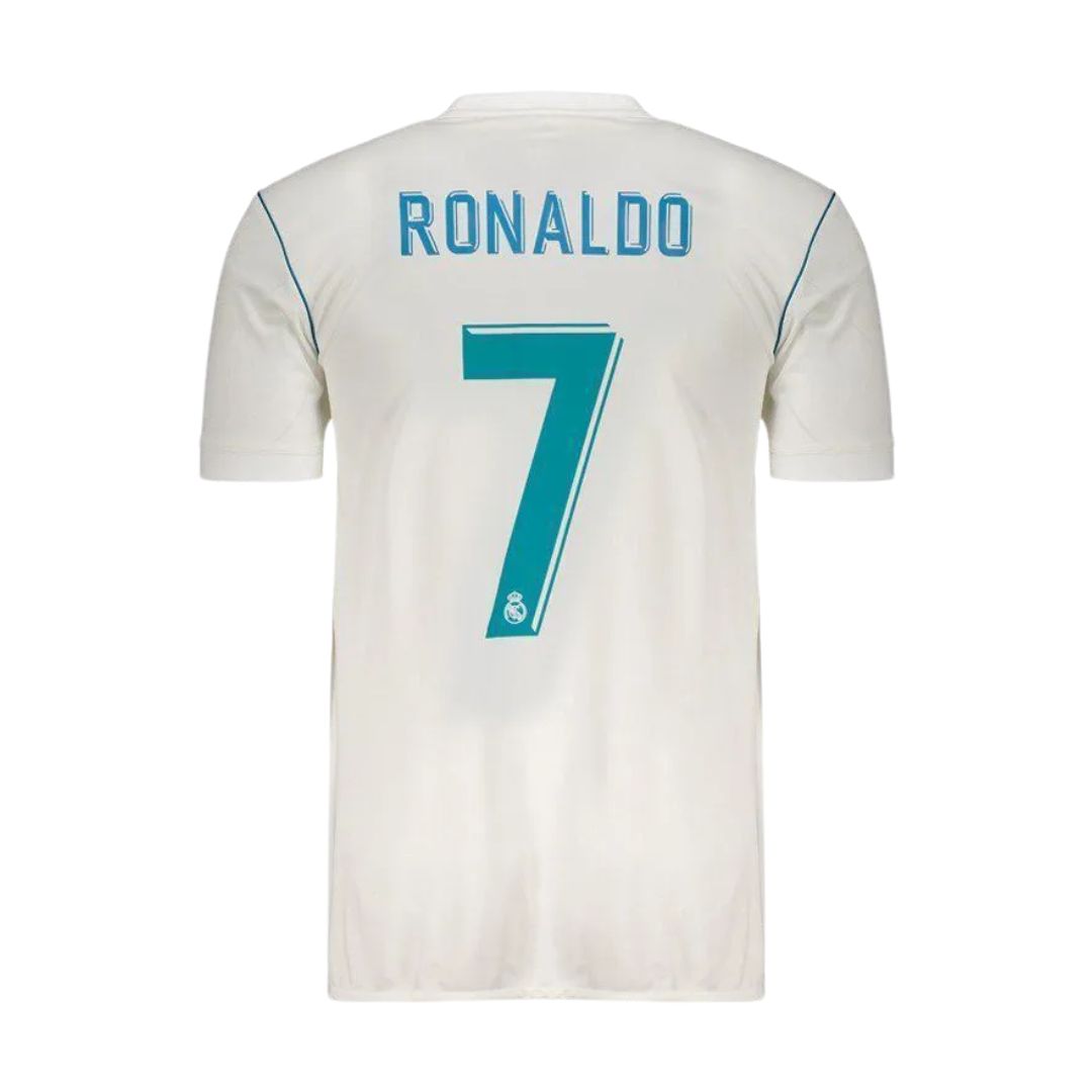 Camisa Retrô Real Madrid I Cristiano Ronaldo #7 2017 - Torcedor Masculina - Branco