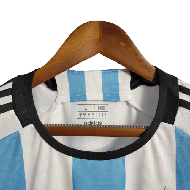 Camisa Seleção Argentina I (Home) 2022 - Torcedor Masculina - Azul e Branco - Manto Elegante