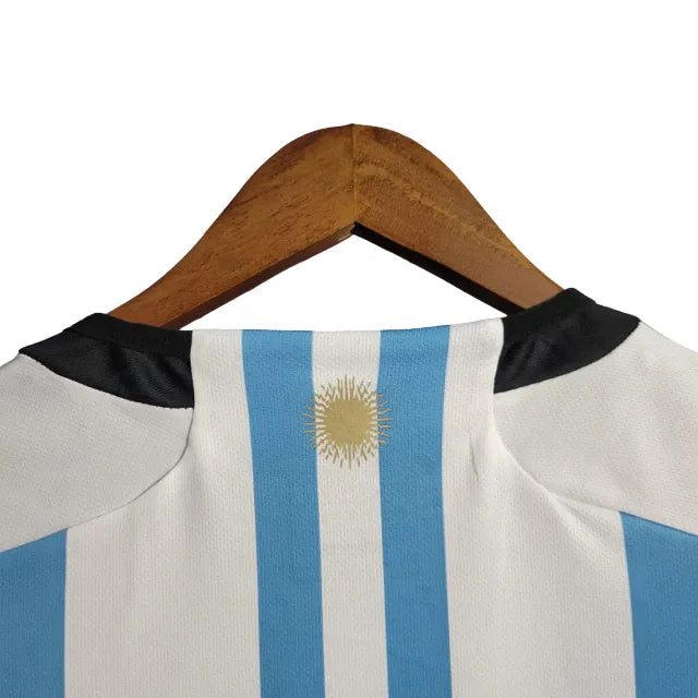 Camisa Seleção Argentina I (Home) 2022 - Torcedor Masculina - Azul e Branco - Manto Elegante