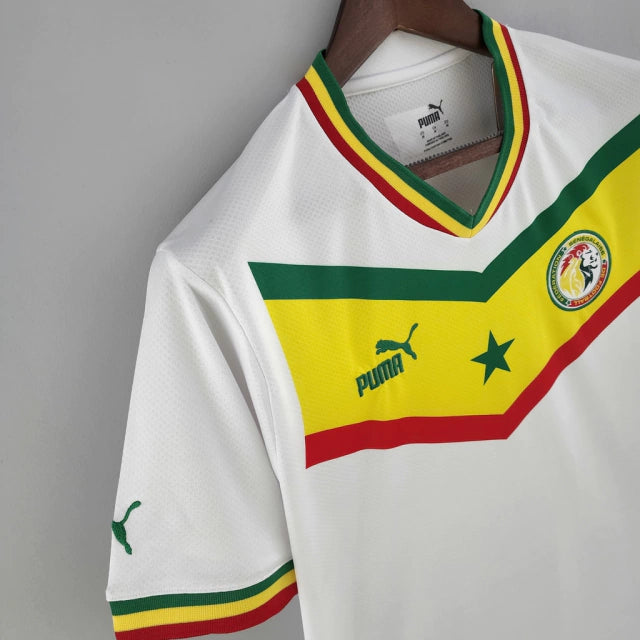 Camisa Seleção do Senegal I (Home) 2022 - Torcedor Masculina - Branco - Manto Elegante