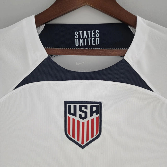 Camisa Seleção do Estados Unidos I (Home) 2022 - Torcedor Masculina - Branco - Manto Elegante