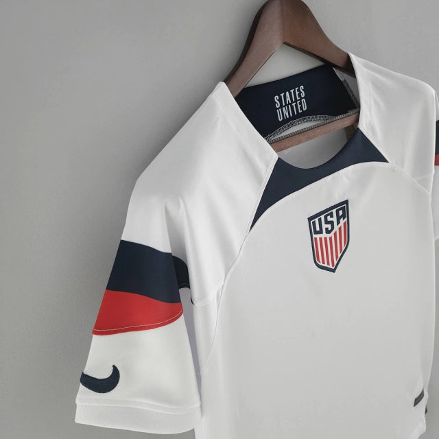 Camisa Seleção do Estados Unidos I (Home) 2022 - Torcedor Masculina - Branco - Manto Elegante