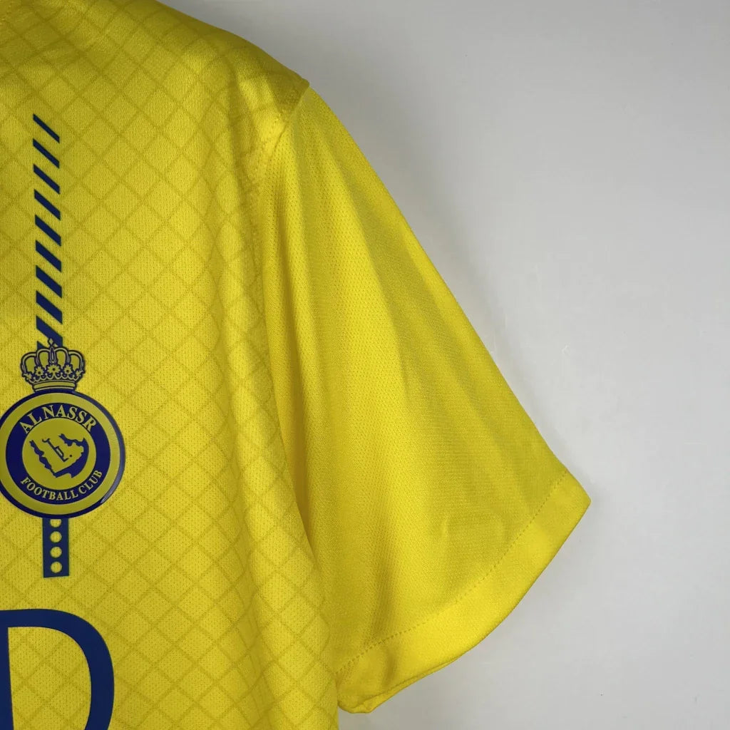 Camisa Al-Nassr I (Home) 23/24 - Torcedor Masculina - Amarelo e Azul - Manto Elegante