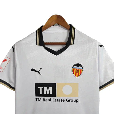 Camisa Valencia I (Home) 23/24 - Torcedor Masculina - Branco - Manto Elegante
