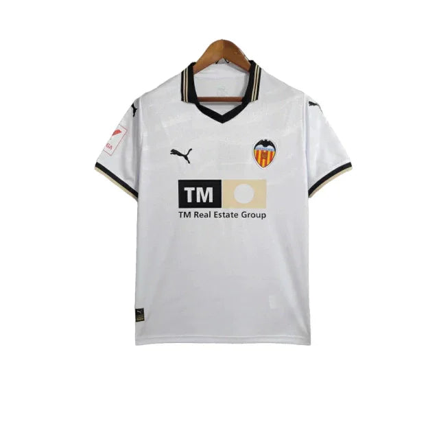 Camisa Valencia I (Home) 23/24 - Torcedor Masculina - Branco - Manto Elegante