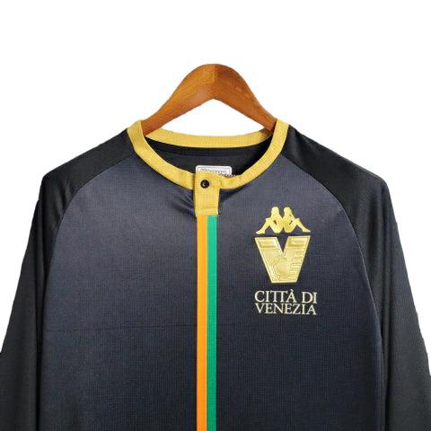 Camisa Manga Longa Venezia I (Home) 23/24 - Torcedor Masculina - Preto - Manto Elegante