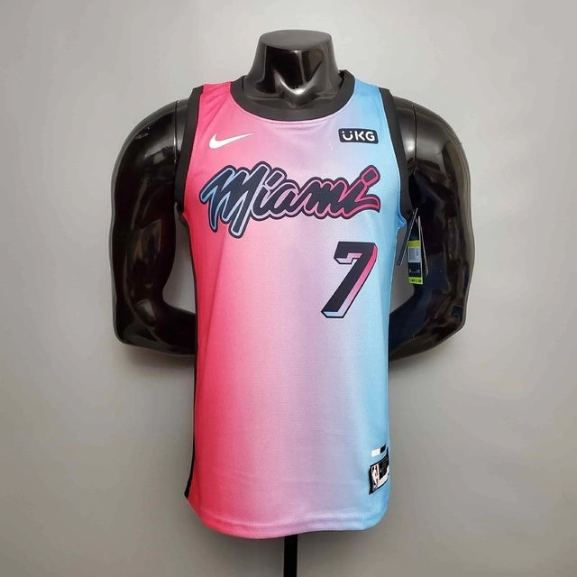Camiseta Regata Miami Heat - Masculina - Rosa e Azul