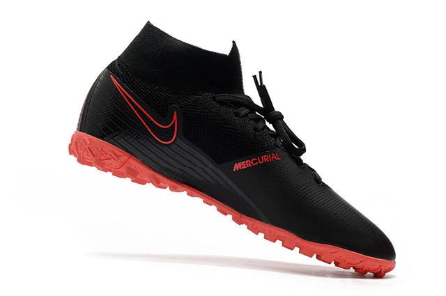 Chuteira de Society Nike Mercurial Superfly 7 Preto e Vermelho - Manto Elegante