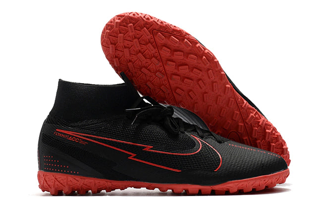 Chuteira de Society Nike Mercurial Superfly 7 Preto e Vermelho - Manto Elegante