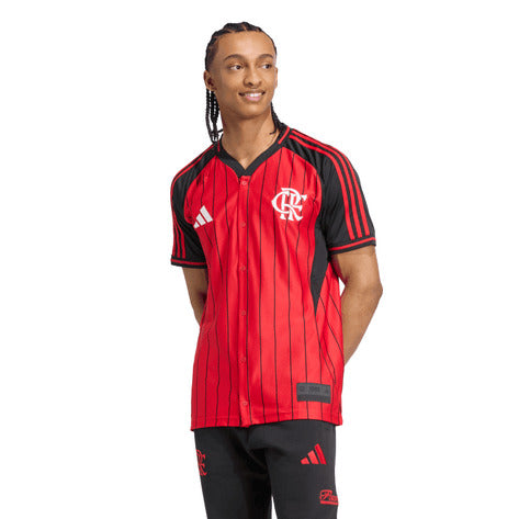 Camisa Flamengo Viagem 25/26 - Torcedor Masculina - Vermelho e Preto