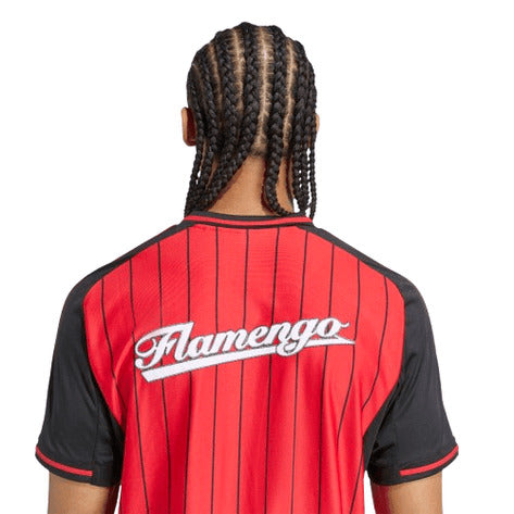 Camisa Flamengo Viagem 25/26 - Torcedor Masculina - Vermelho e Preto