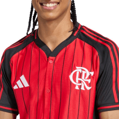 Camisa Flamengo Viagem 25/26 - Torcedor Masculina - Vermelho e Preto