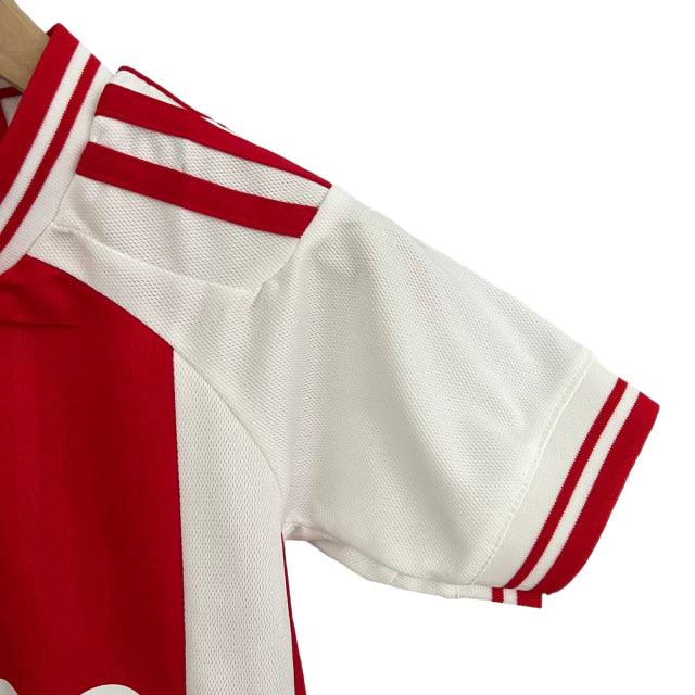 Conjunto Infantil Ajax I (Home) 23/24 - Vermelho - Manto Elegante