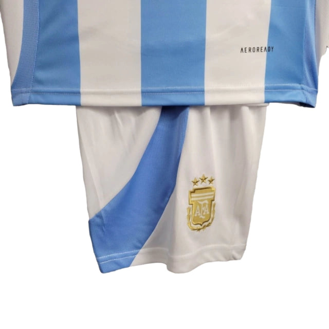 Conjunto Infantil Seleção da Argentina I (Home) 24/25 - Branco e Azul