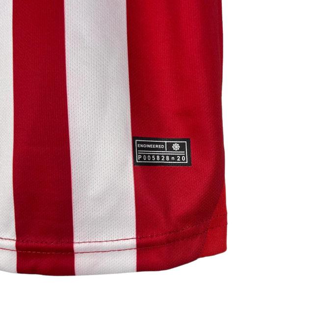 Conjunto Infantil Atlético de Madrid I (Home) 23/24 - Vermelho e Branco - Manto Elegante