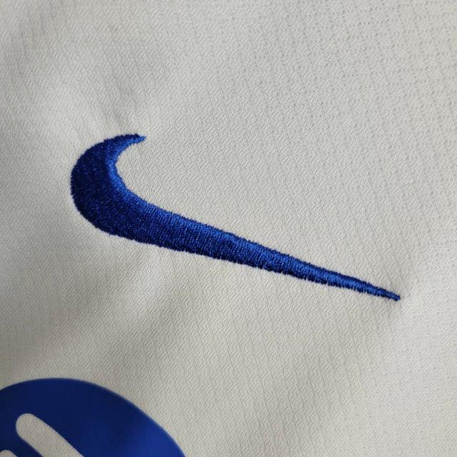 Conjunto Infantil Barcelona II (Away) 23/24 - Branco - Manto Elegante