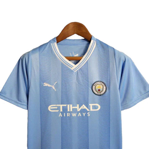 Conjunto Infantil Manchester City I (Home) 23/24 - Azul