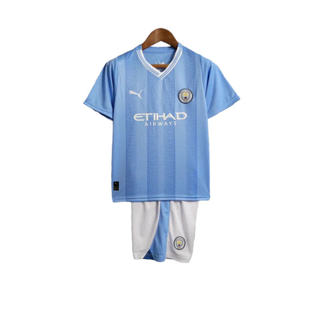 Conjunto Infantil Manchester City I (Home) 23/24 - Azul
