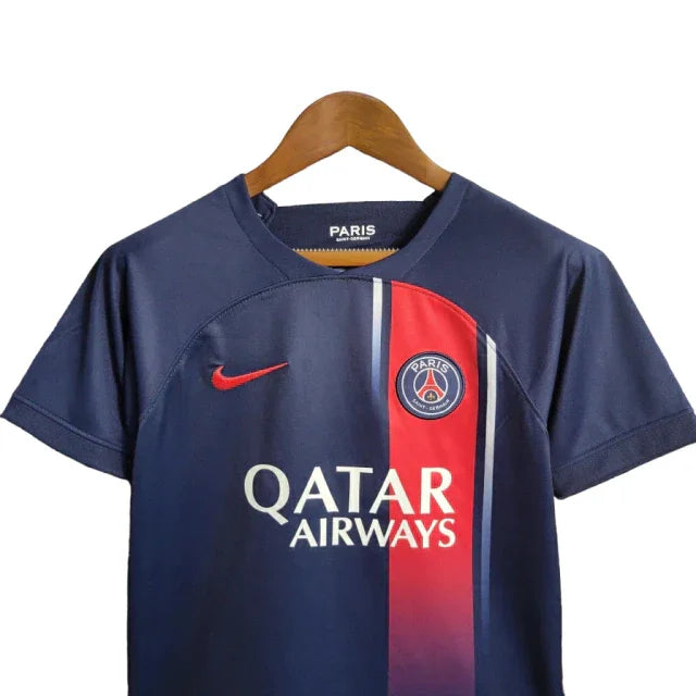 Conjunto Infantil PSG I (Home) 23/24 - Azul - Manto Elegante