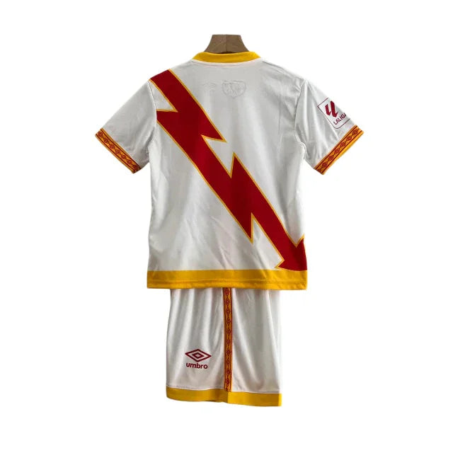 Conjunto Infantil Rayo Vallecano I (Home) 23/24 - Branco - Manto Elegante