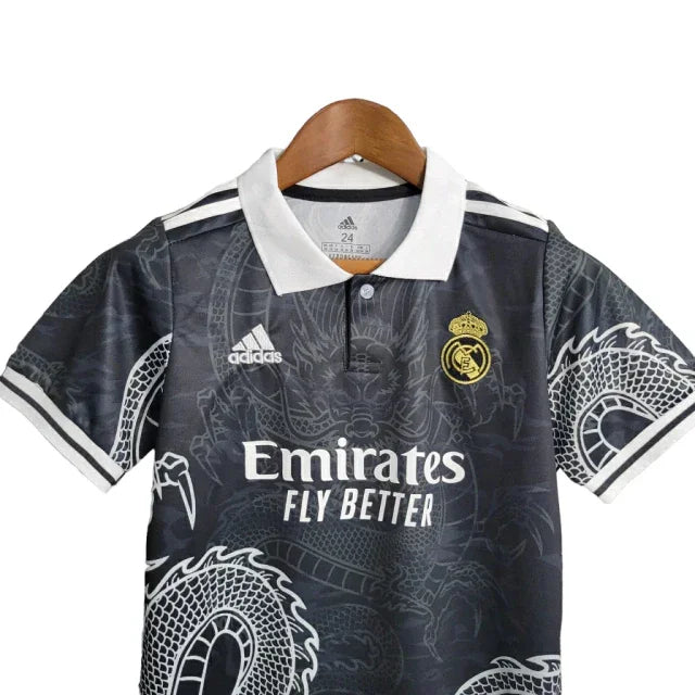 Conjunto Infantil Real Madrid Edição Especial Dragão 23/24 - Preto - Manto Elegante