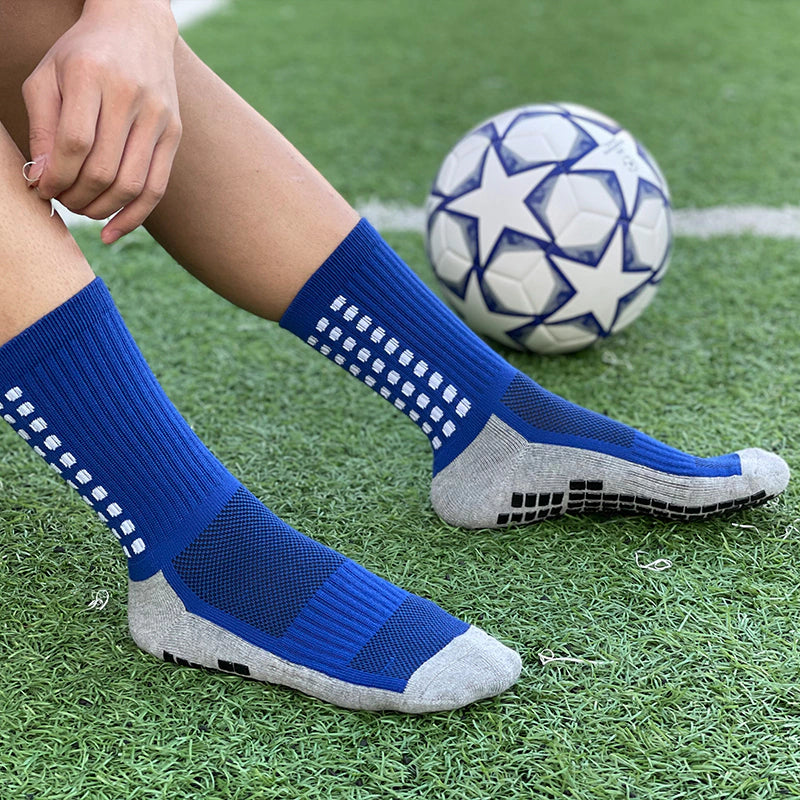 Non-Slip Football Socks - Low Cut - Blue