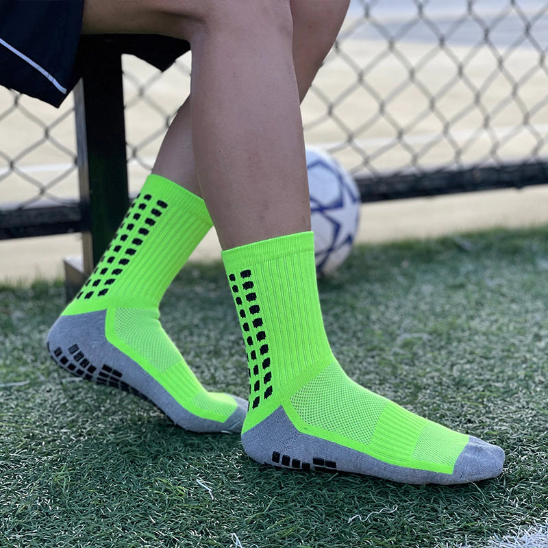 Meias de Futebol Antiderrapante - Cano Baixo - Verde Limão