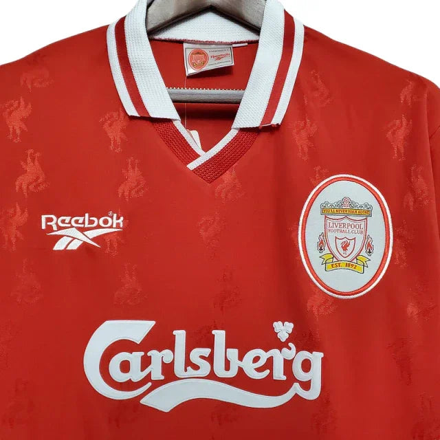 Camisa Retrô Liverpool I (Home) 1996 - Torcedor Masculina - Vermelho - Manto Elegante