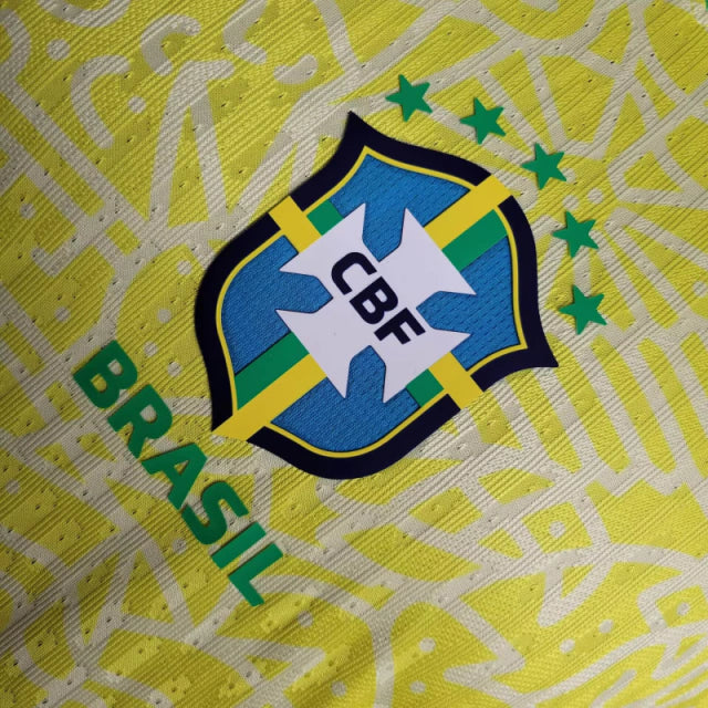 Camisa Seleção do Brasil I (Home) 24/25 - Jogador Masculina - Amarelo