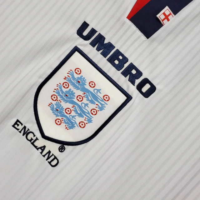 Camisa Manga Longa Retrô Inglaterra I (Home) 1998 - Torcedor Masculina - Branco