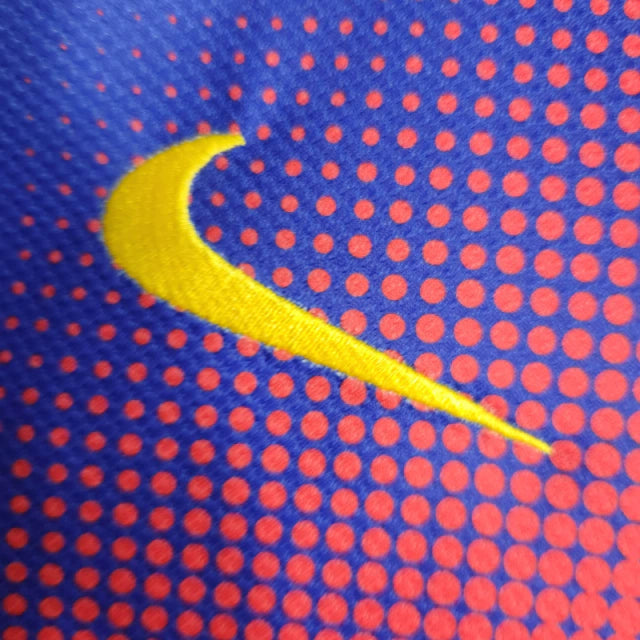 Camisa Manga Longa Retrô Barcelona I (Home) 12/13 - Torcedor Masculina - Vermelho e Azul