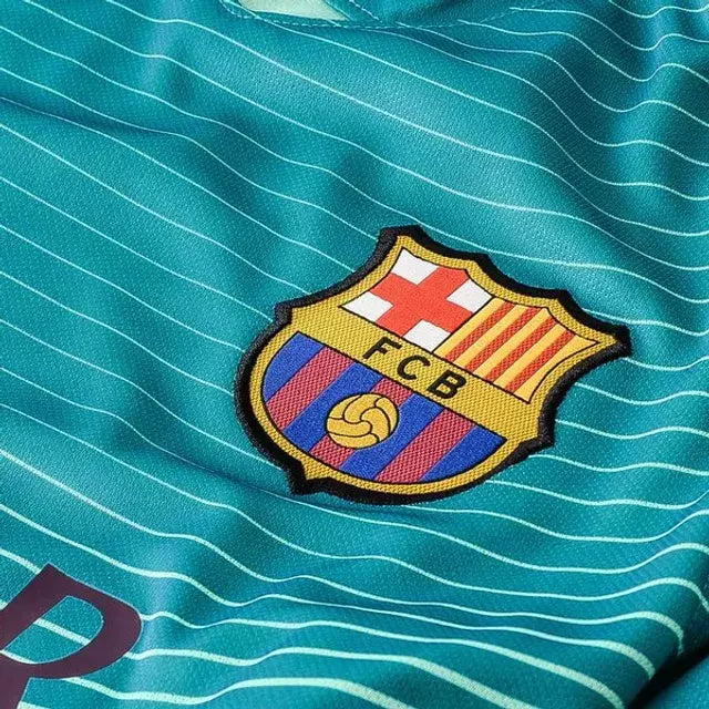 Camisa Retrô Barcelona III Neymar JR #11 2016 - Torcedor Masculina - Verde