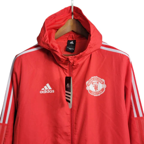 Jaqueta Corta-Vento Manchester United 23/24 - Masculina - Vermelho - Manto Elegante