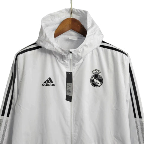 Jaqueta Corta-Vento Real Madrid 23/24 - Masculina - Branco - Manto Elegante