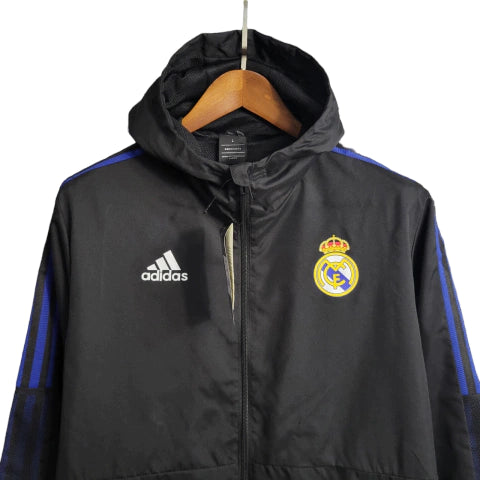 Jaqueta Corta-Vento Real Madrid 23/24 - Masculina - Preto - Manto Elegante
