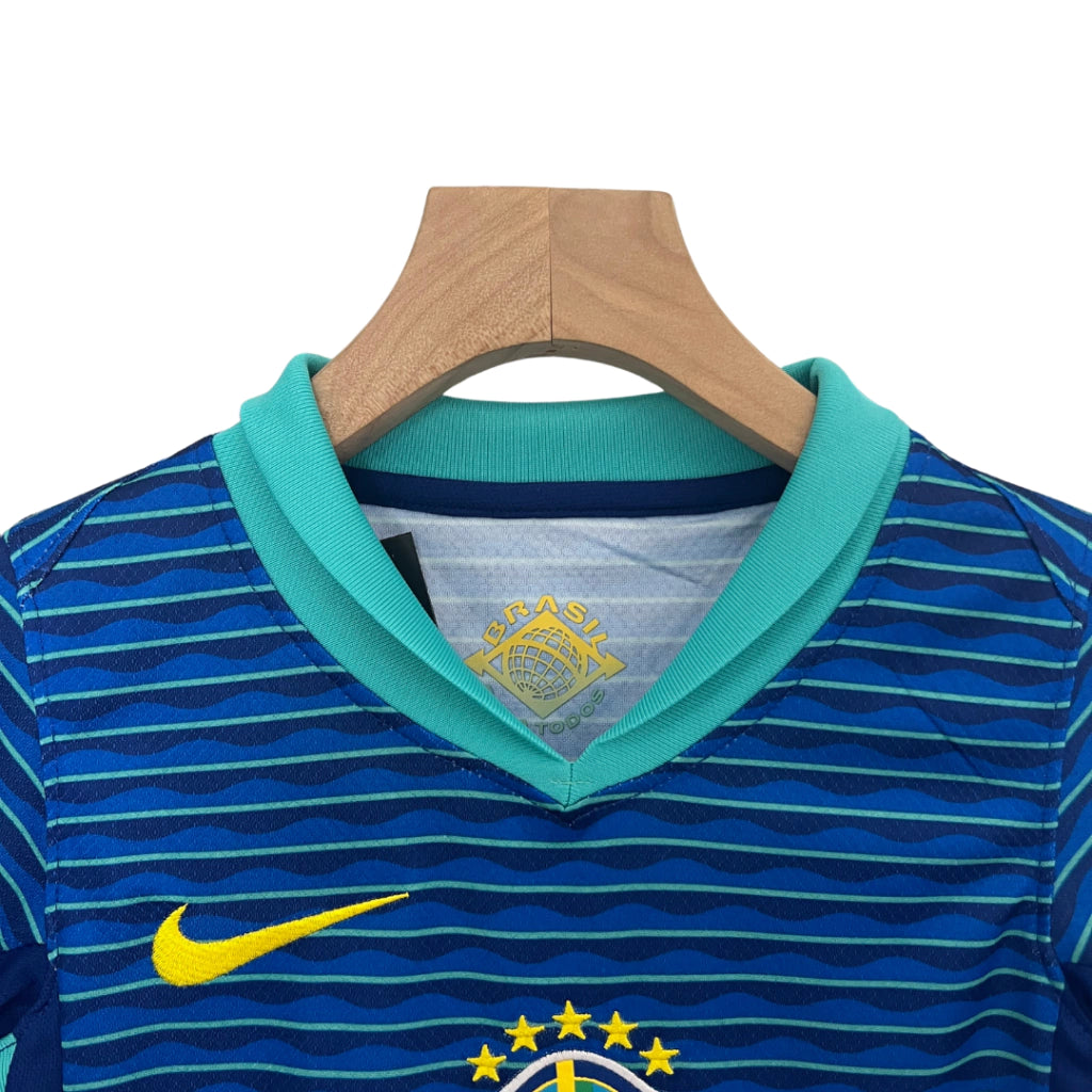 Conjunto Infantil Seleção do Brasil II (Away) 24/25 - Azul