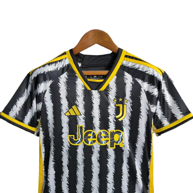 Conjunto Infantil Juventus I (Home) 23/24 - Preto e Branco
