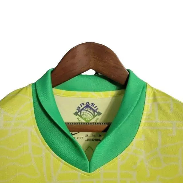 Conjunto Infantil Seleção do Brasil I (Home) 24/25 - Amarelo