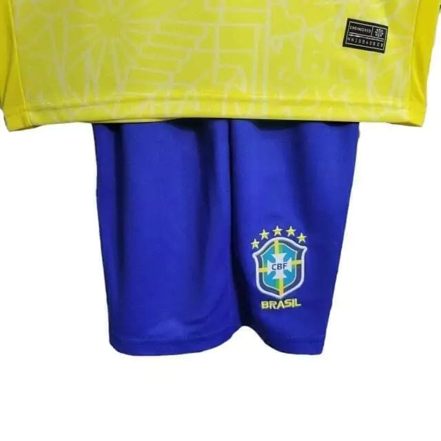 Conjunto Infantil Seleção do Brasil I (Home) 24/25 - Amarelo