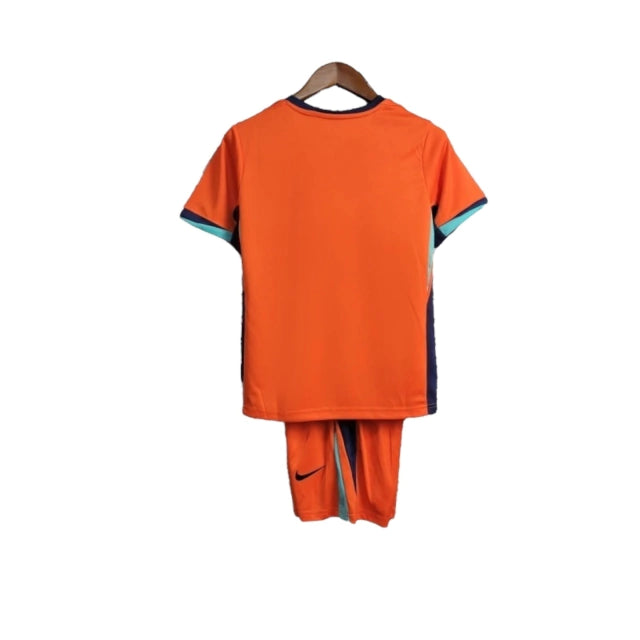 Conjunto Infantil Seleção da Holanda I (Home) 24/25 - Laranja