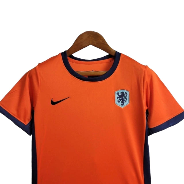 Conjunto Infantil Seleção da Holanda I (Home) 24/25 - Laranja