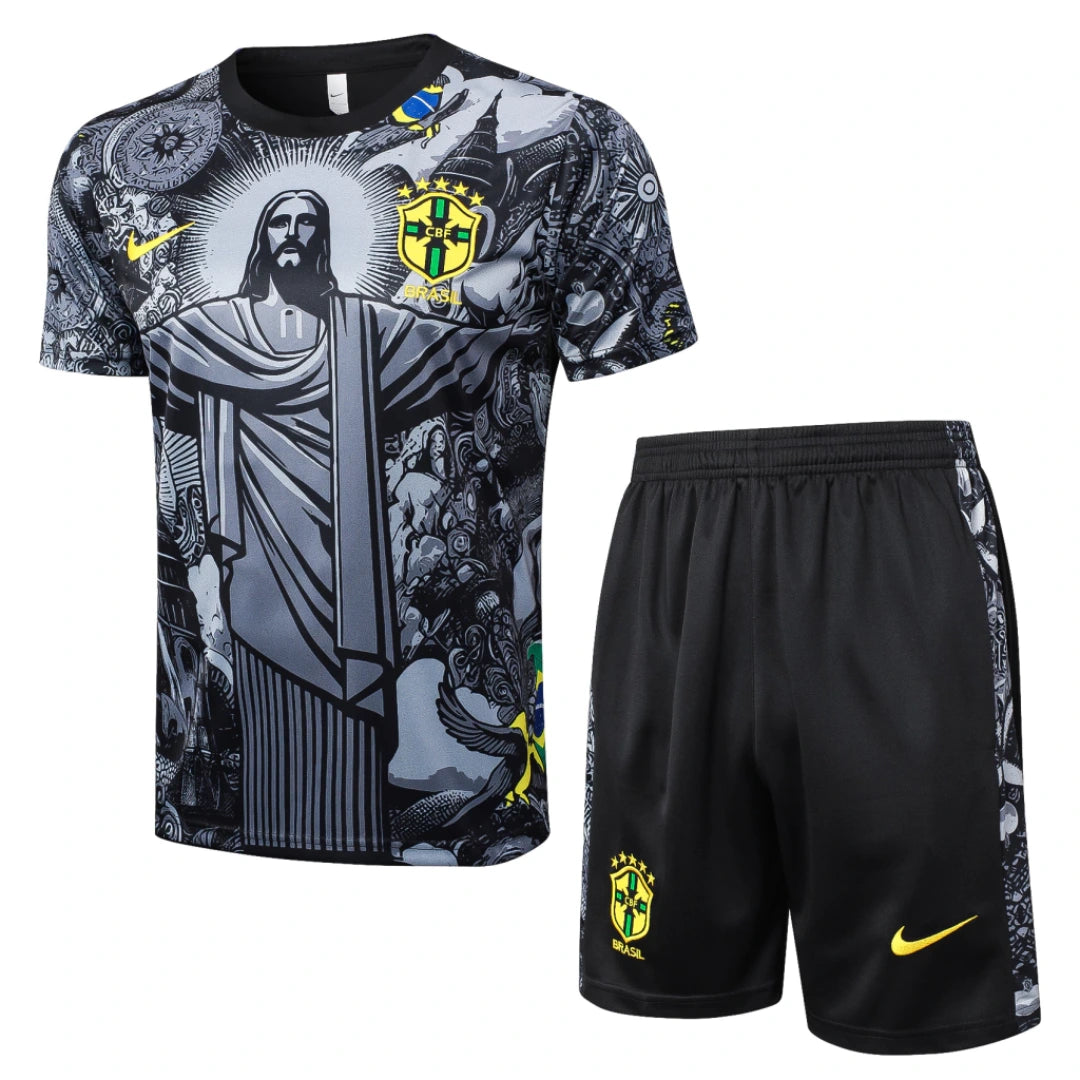 Kit do Brasil Edição Especial "Cristo Redentor" 24/25 - Torcedor Masculina - Cinza