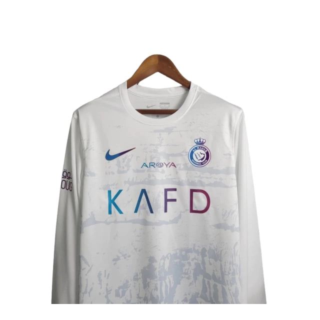 Camisa Manga Longa Al-Nassr III (Third) 23/24 - Torcedor Masculina - Branco - Manto Elegante