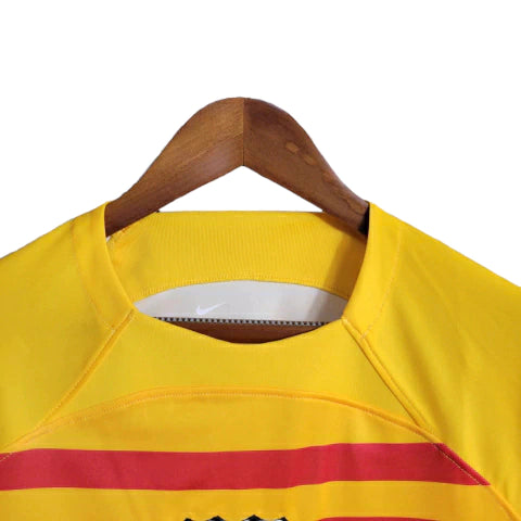 Camisa Manga Longa Barcelona IV (Fourth) 23/24 - Torcedor Masculina - Amarelo - Manto Elegante
