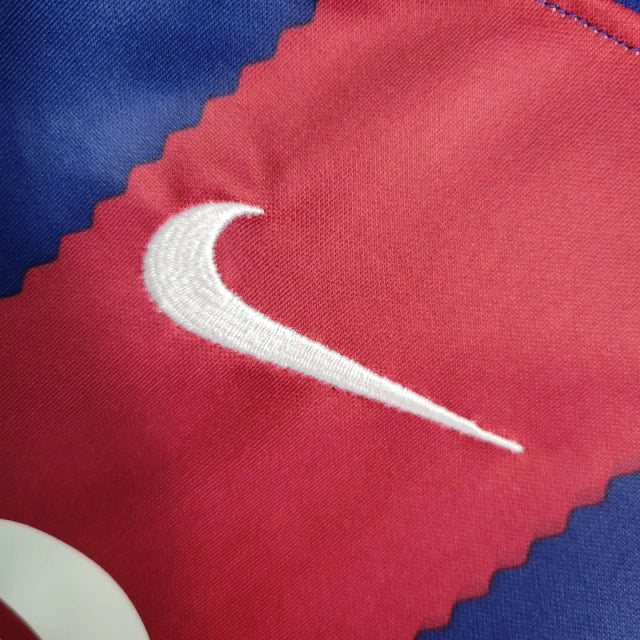 Camisa Manga Longa Barcelona I (Home) 23/24 - Torcedor Masculina - Vermelho e Azul - Manto Elegante