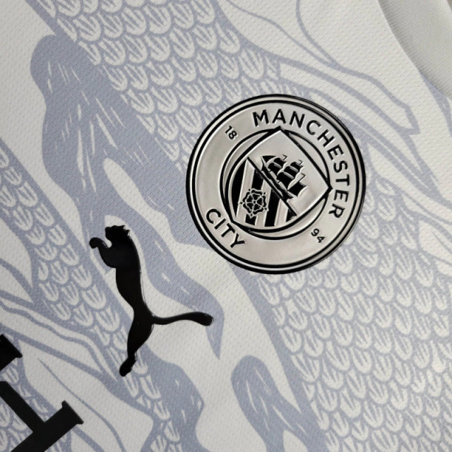 Camisa Manga Longa Manchester City "Ano do Dragão de Madeira" 24/25 - Torcedor Masculina - Cinza - Manto Elegante