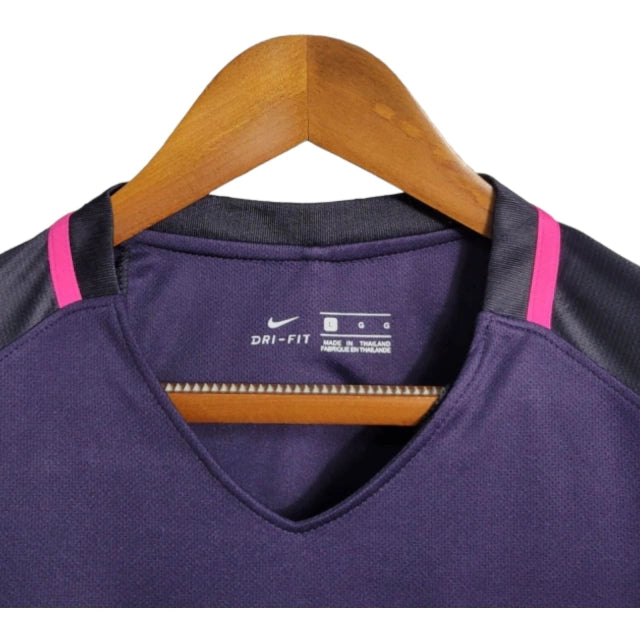 Camisa Manga Longa Retrô Barcelona II (Away) 16/17 - Torcedor Masculina - Roxo - Manto Elegante