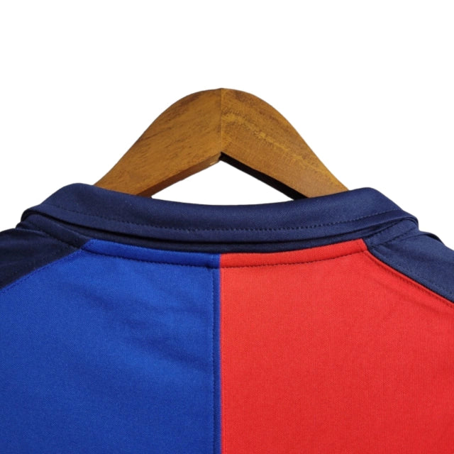 Camisa Manga Longa Retrô Barcelona Edição Especial Centenário 98/99 - Torcedor Masculina - Vermelho e Azul - Manto Elegante