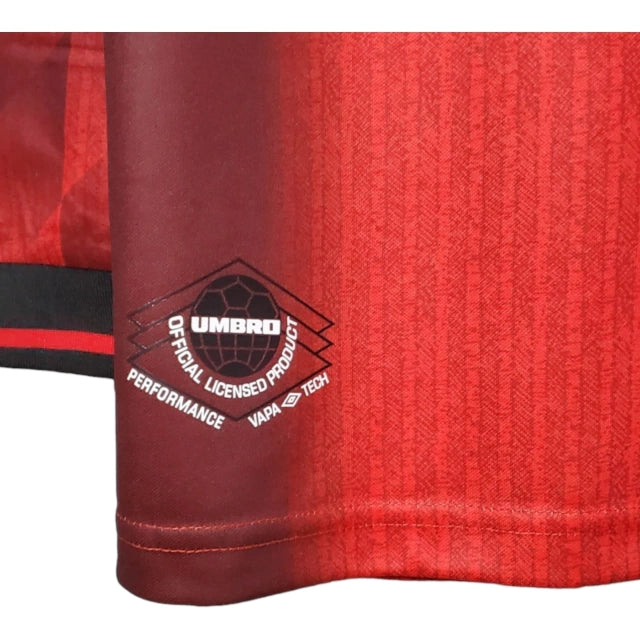 Camisa Manga Longa Retrô Manchester United I (Home) 96/97 - Torcedor Masculina - Vermelho - Manto Elegante