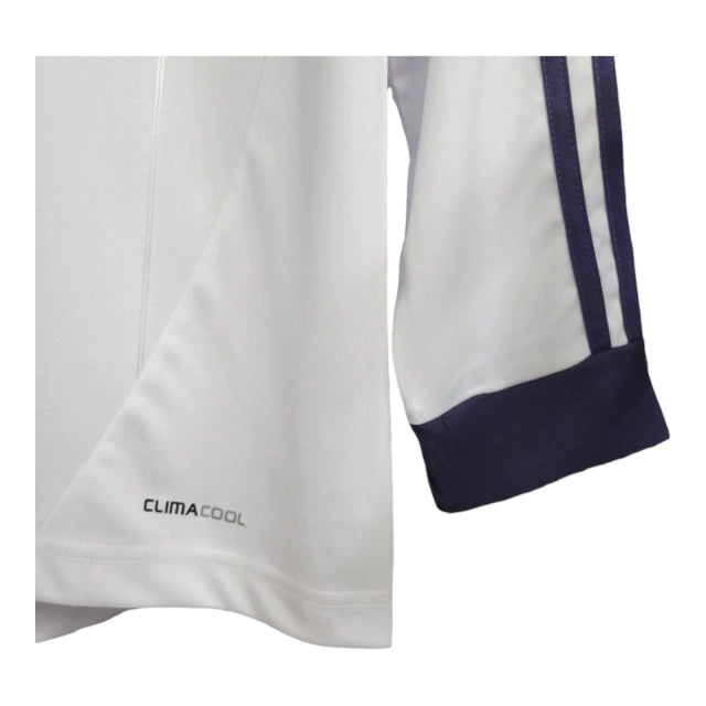 Camisa Manga Longa Retrô Real Madrid I (Home) 12/13 - Torcedor Masculina - Branco - Manto Elegante